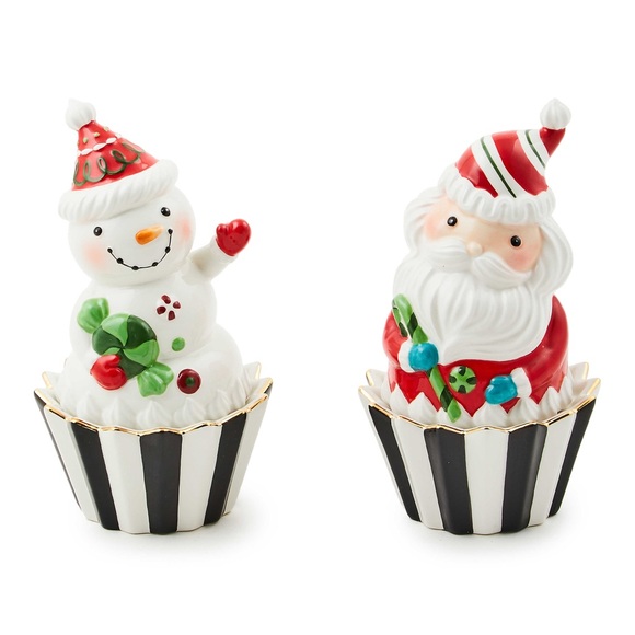 Mackenzie Childs Bake Shop Santa & Snowman Cupcake Boxes Set of 2 - Picture 6 of 7